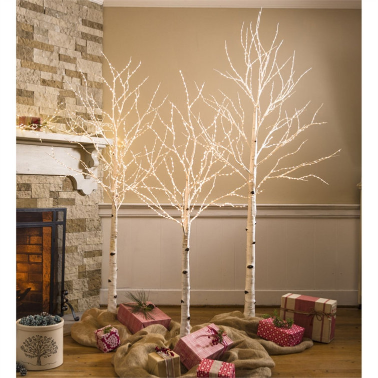 5' Artificial Birch Tree with 400 Micro Lights & Reviews Birch Lane